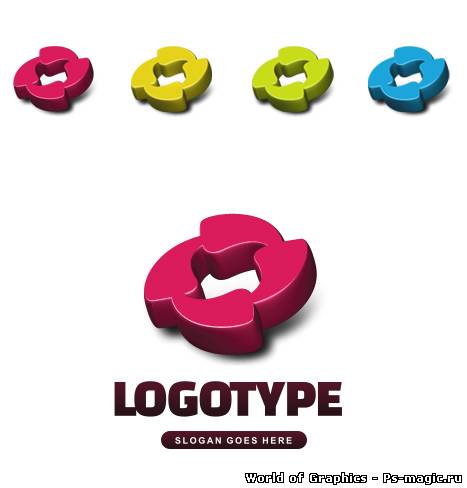 3D логотип трех цветов | 3D logo in three colors