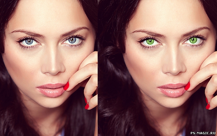 Как поменять цвет глаз в Фотошопе? Очень просто