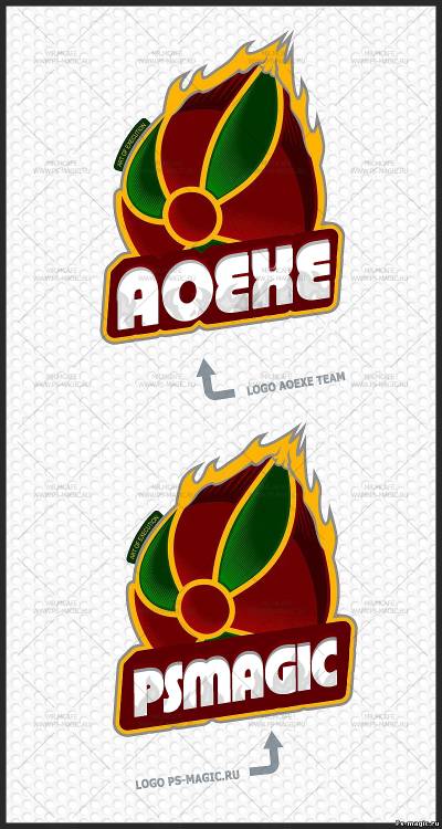 Логотип команды AoeXe | PSD logotype team play