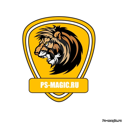 Игровой PSD логотип с изображением Льва