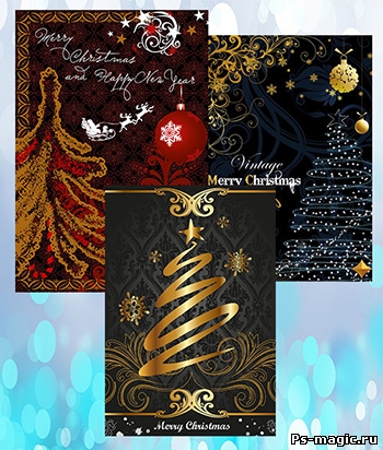 Ornate decorative golden Vintage_Christmas Новый Год / Рождество